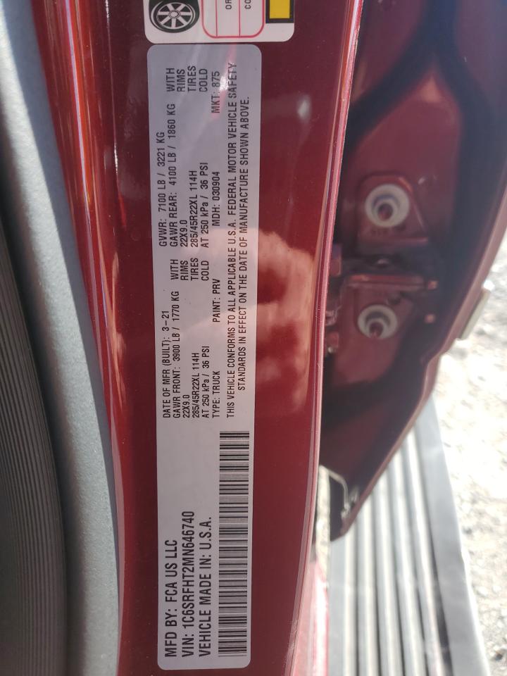 2021 Ram 1500 Limited VIN: 1C6SRFHT2MN646740 Lot: 82629485