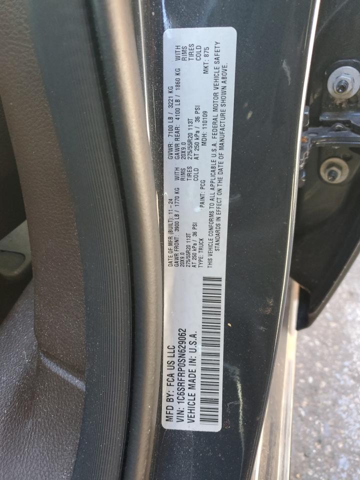 2025 Ram 1500 Laramie VIN: 1C6SRFRP0SN629062 Lot: 89559435