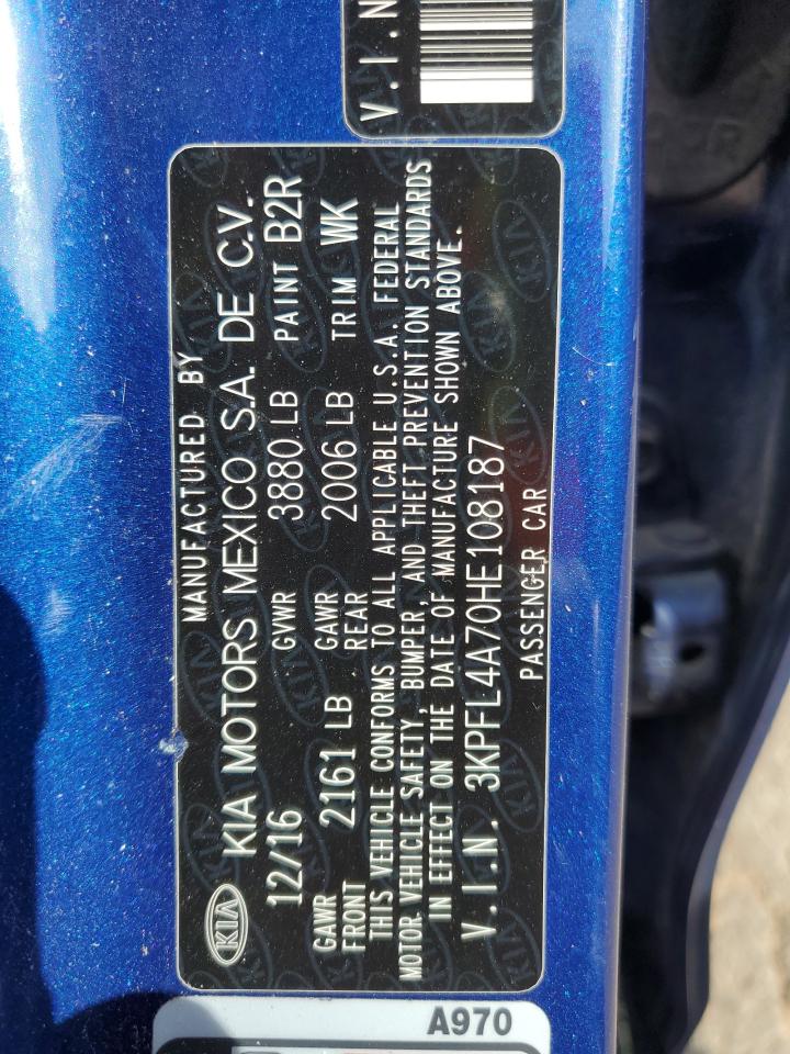 2017 Kia Forte Lx VIN: 3KPFL4A70HE108187 Lot: 85729325