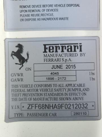 2015 FERRARI 458 SPIDER   