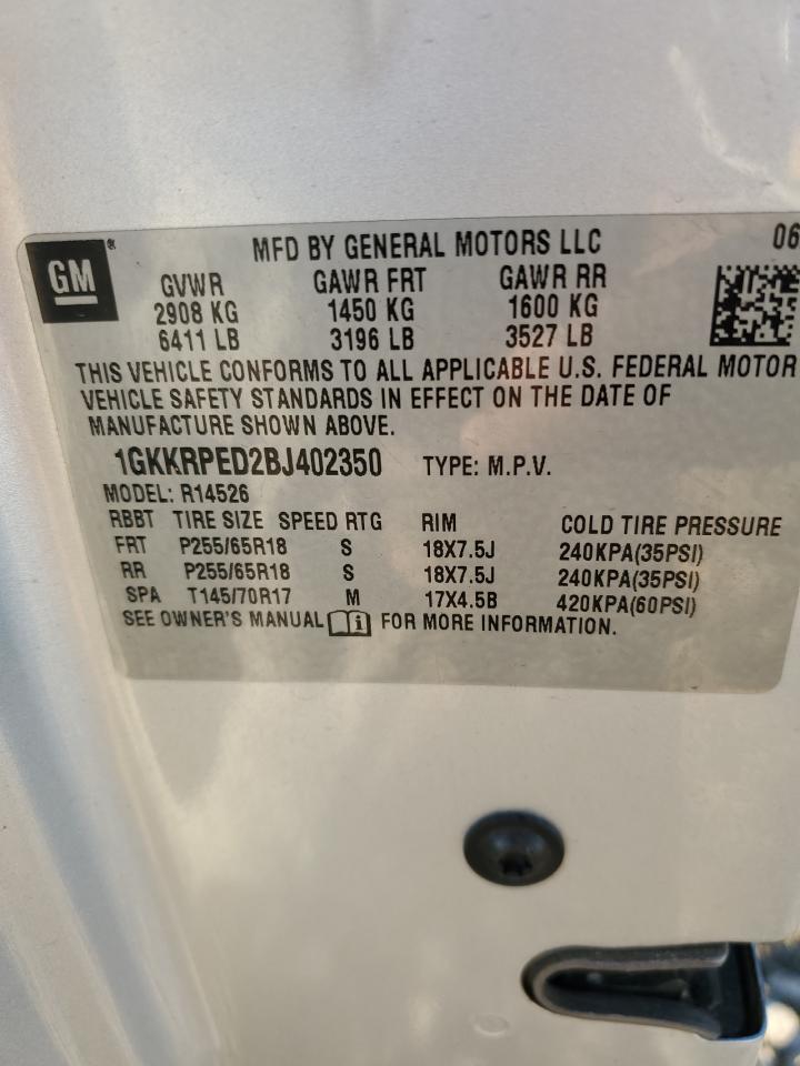 2011 GMC Acadia Sle VIN: 1GKKRPED2BJ402350 Lot: 90664765