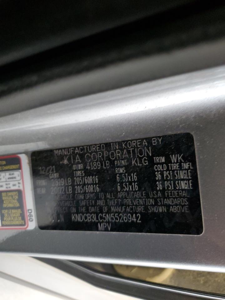 2022 Kia Niro Lx VIN: KNDCB3LC5N5526942 Lot: 86804845