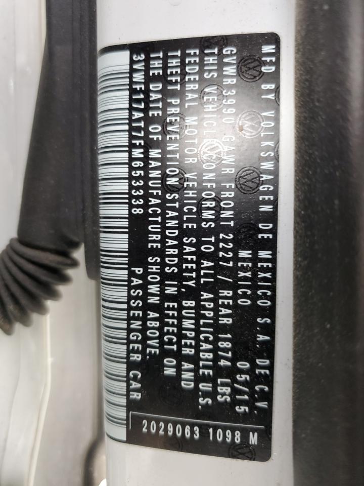 2015 Volkswagen Beetle 1.8T VIN: 3VWF17AT7FM653338 Lot: 86269485