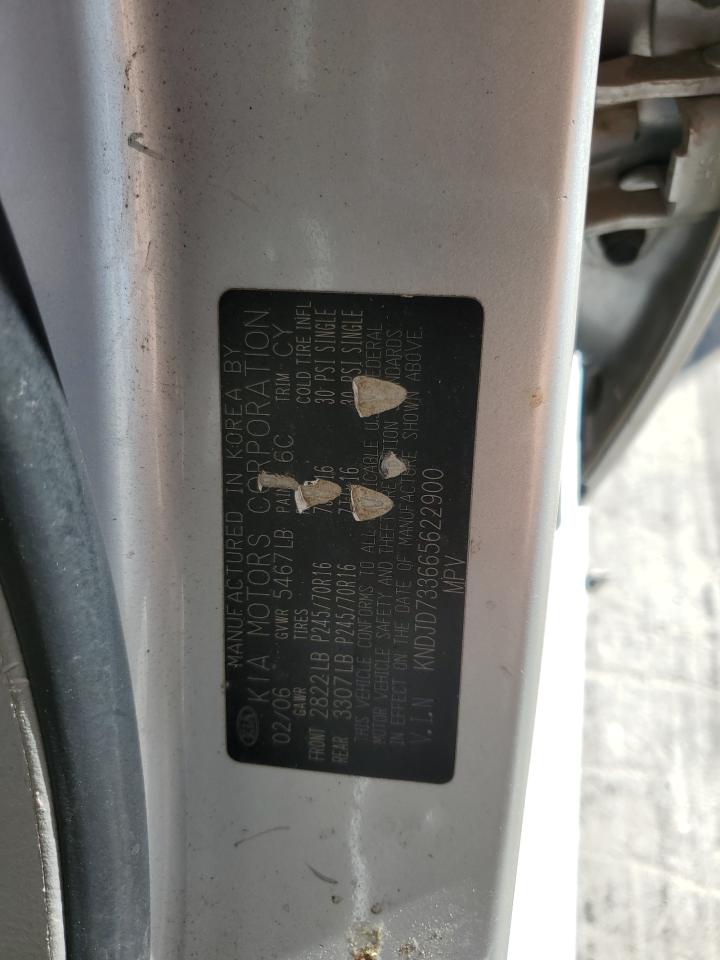 2006 Kia Sorento Ex VIN: KNDJD733665622900 Lot: 86311385