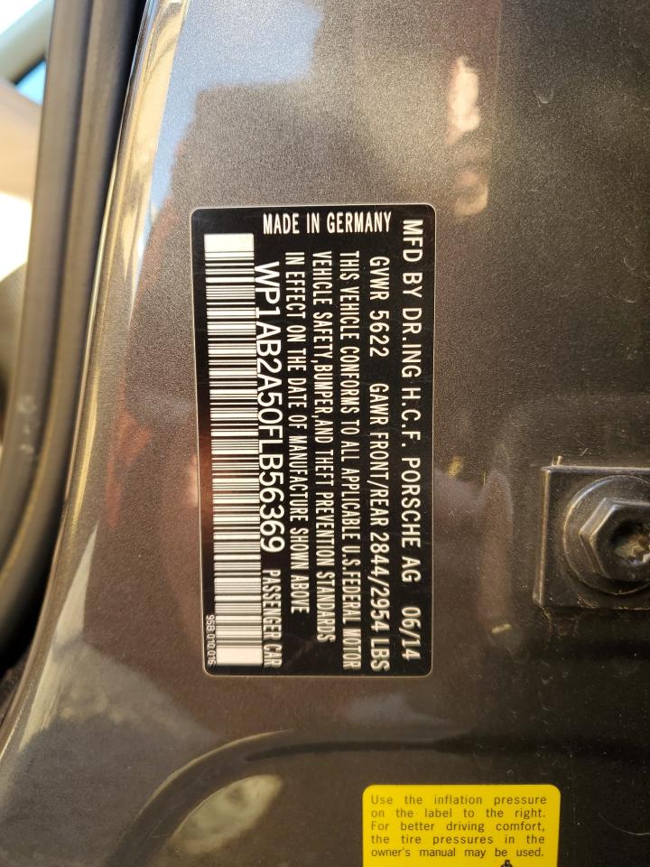 2015 Porsche Macan S VIN: WP1AB2A50FLB56369 Lot: 89724115