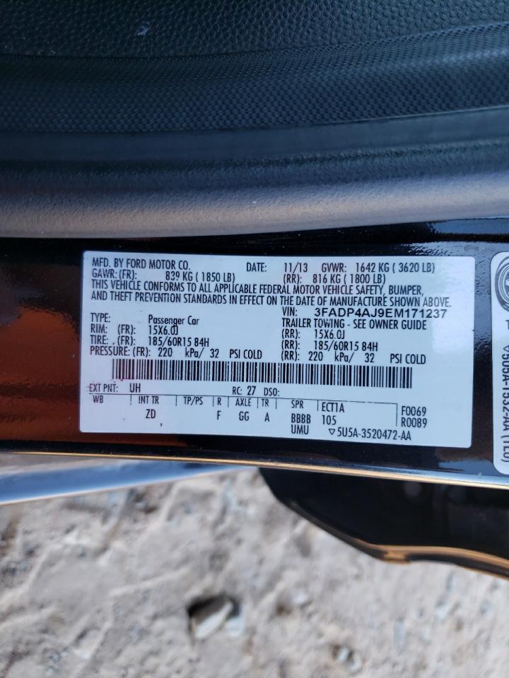 2014 Ford Fiesta S VIN: 3FADP4AJ9EM171237 Lot: 82684955