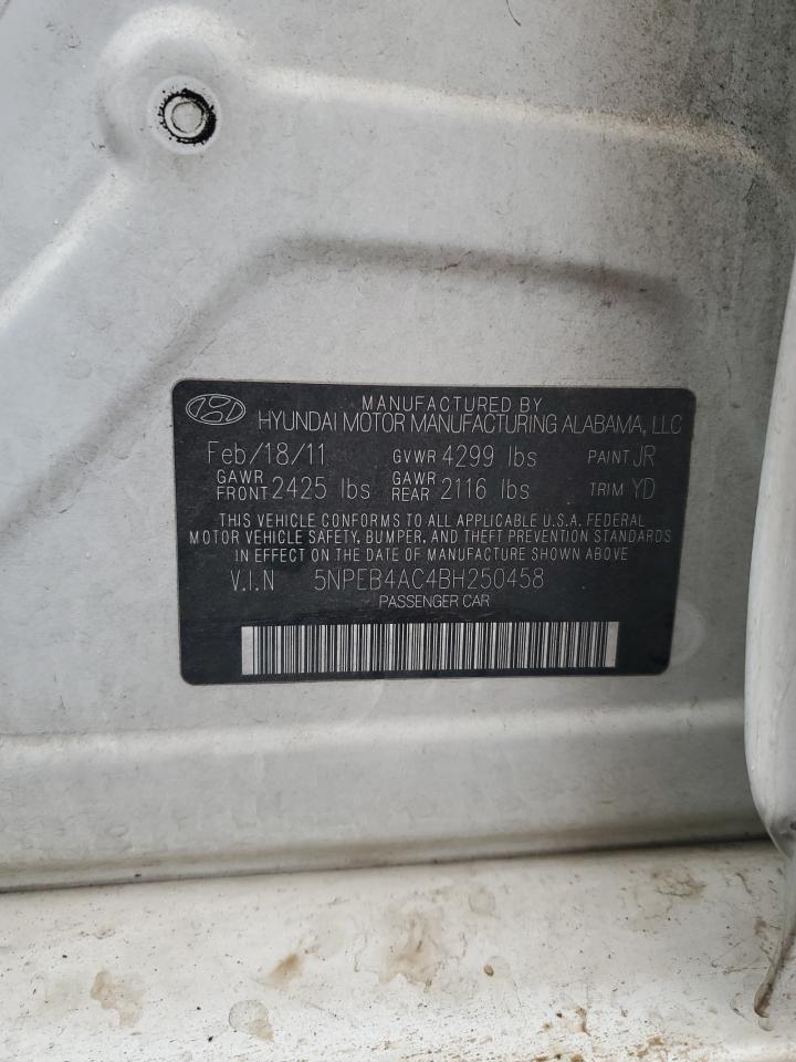 2011 Hyundai Sonata Gls VIN: 5NPEB4AC4BH250458 Lot: 82394075