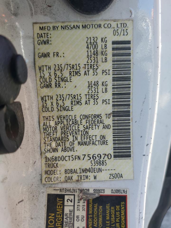 2015 Nissan Frontier S VIN: 1N6BD0CT5FN756970 Lot: 86452635
