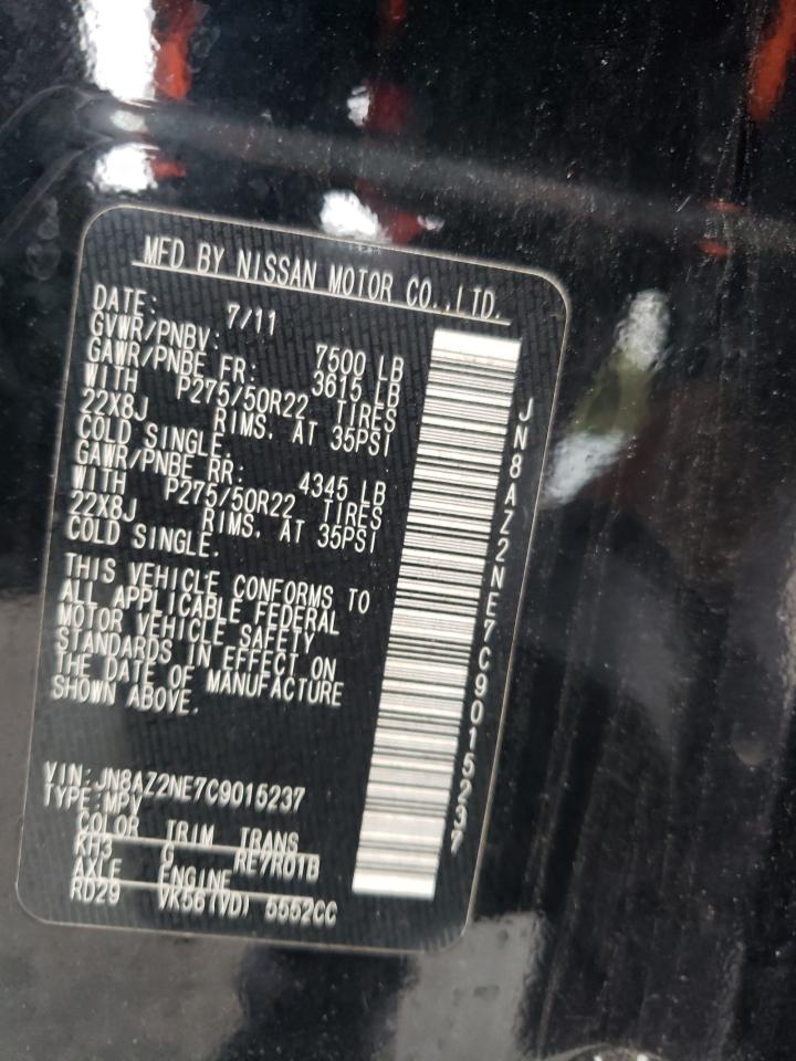 2012 Infiniti Qx56 VIN: JN8AZ2NE7C9015237 Lot: 86339755