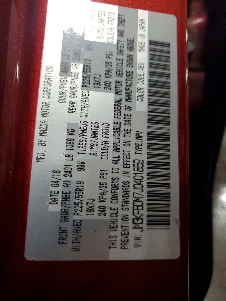 2018 Mazda Cx-5 Grand Touring VIN: JM3KFBDM7J0401859 Lot: 86792885