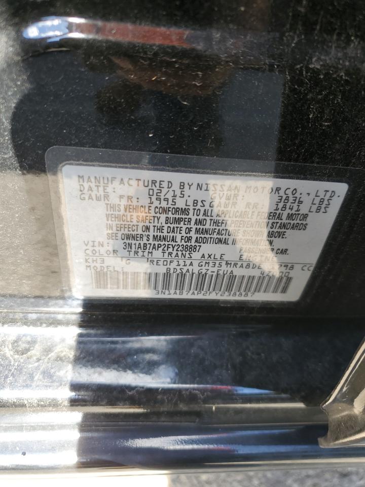 2015 Nissan Sentra S VIN: 3N1AB7AP2FY238887 Lot: 86455325