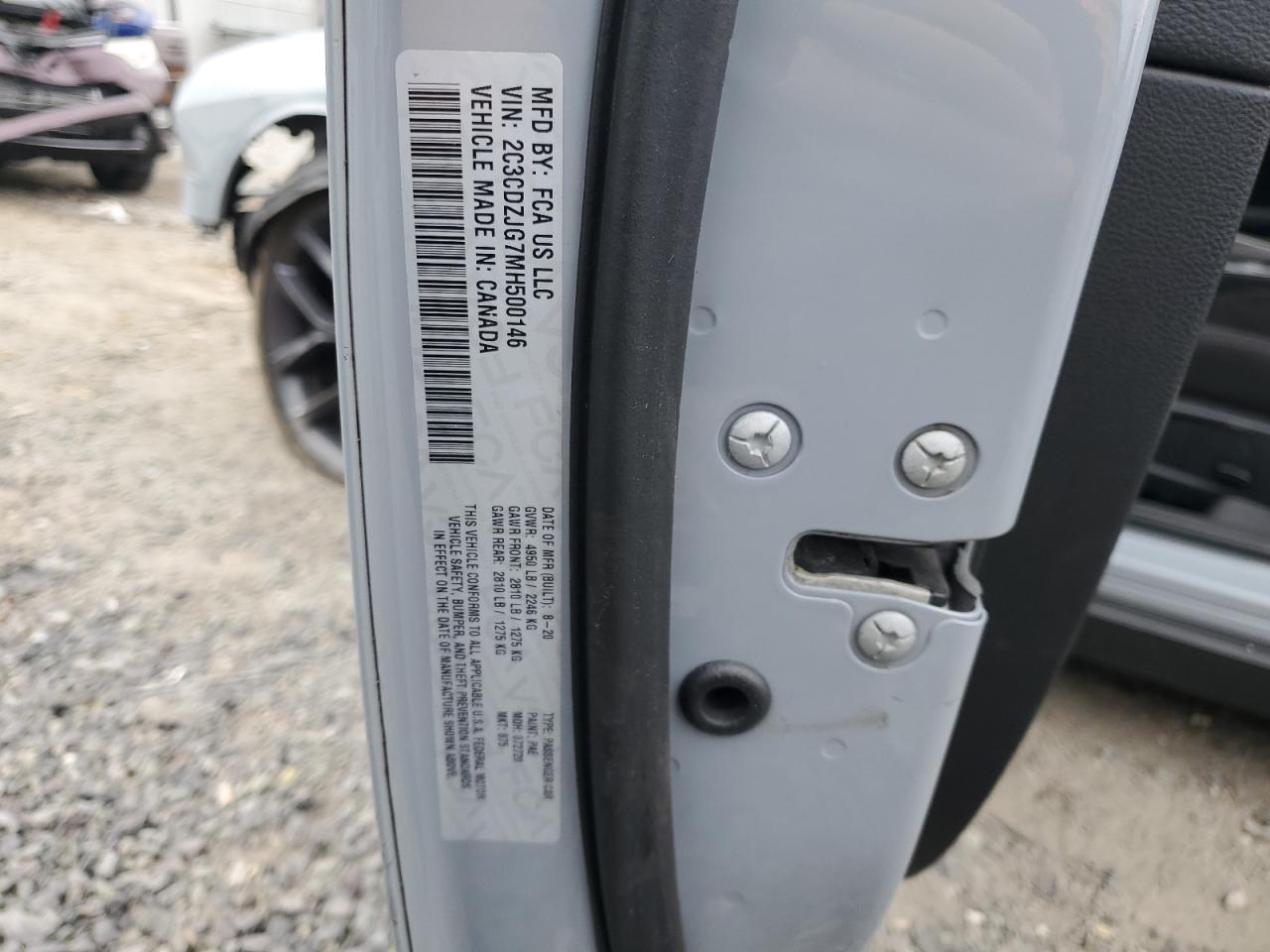 2021 Dodge Challenger Gt VIN: 2C3CDZJG7MH500146 Lot: 90231285