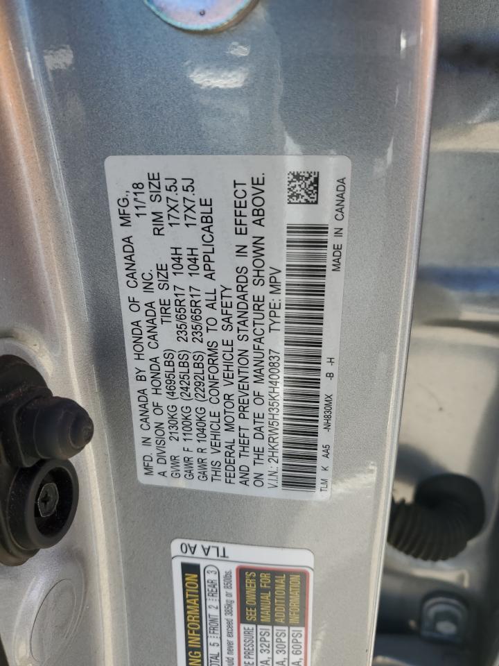 2019 Honda Cr-V Lx VIN: 2HKRW5H35KH400837 Lot: 89545905