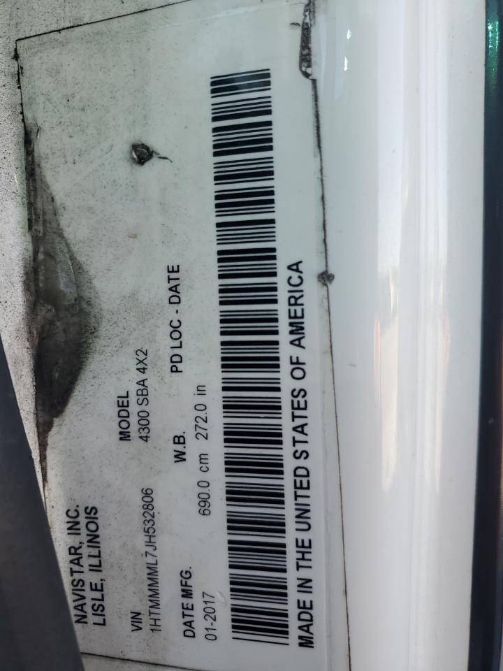 2018 International 4000 4300 - Box Truck VIN: 1HTMMMML7JH532806 Lot: 86159015