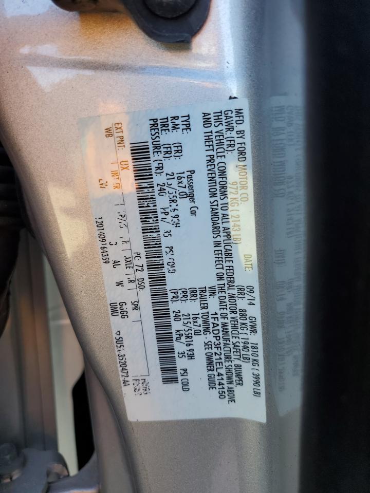 2014 Ford Focus Se VIN: 1FADP3F21EL414150 Lot: 85712325