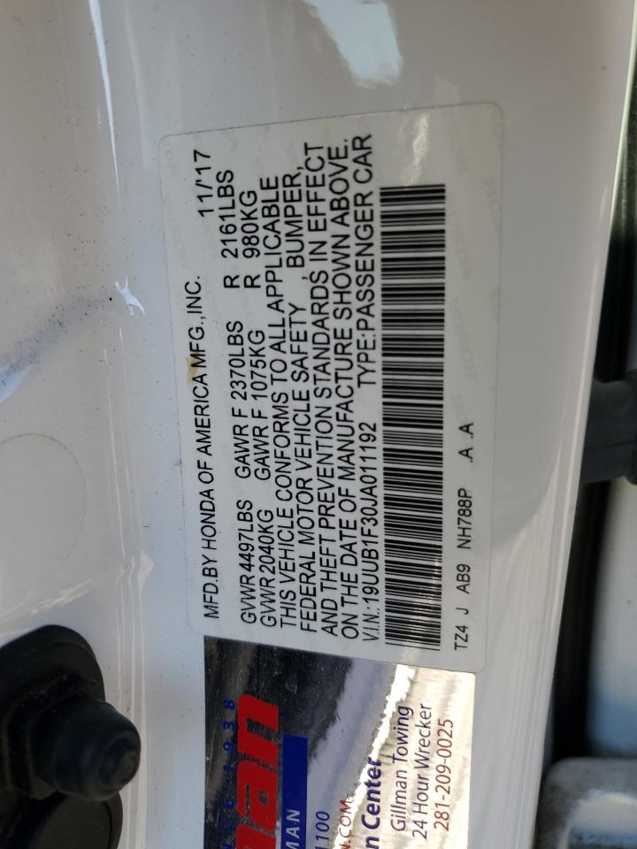 2018 Acura Tlx VIN: 19UUB1F30JA011192 Lot: 86774575