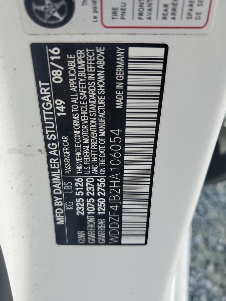 2017 Mercedes-Benz E 300 VIN: WDDZF4JB2HA106054 Lot: 81966735