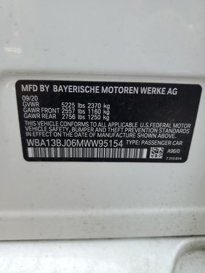 2021 BMW 530 Xi VIN: WBA13BJ06MWW95154 Lot: 84659625