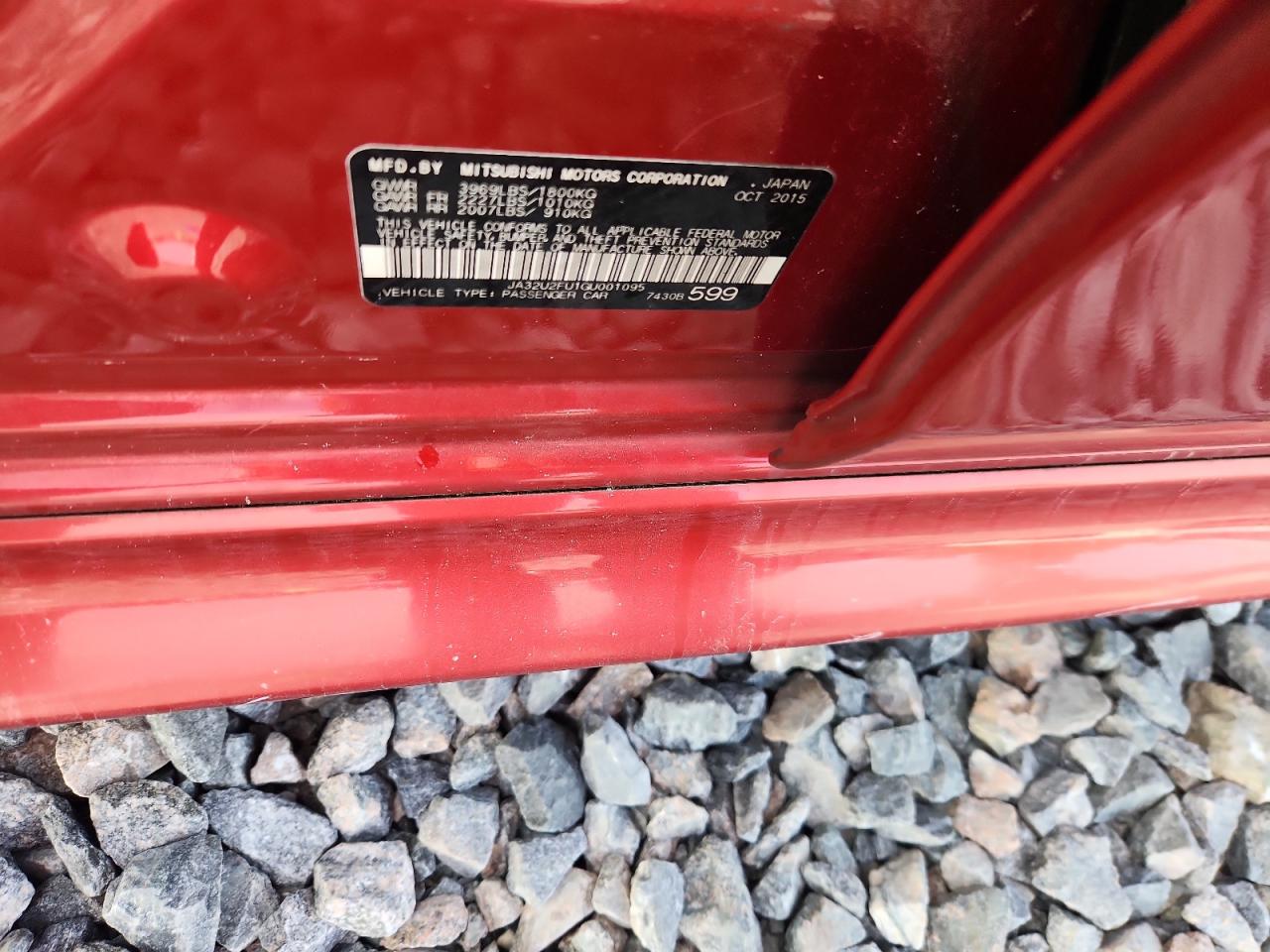 2016 Mitsubishi Lancer Es VIN: JA32U2FU1GU001095 Lot: 87178885