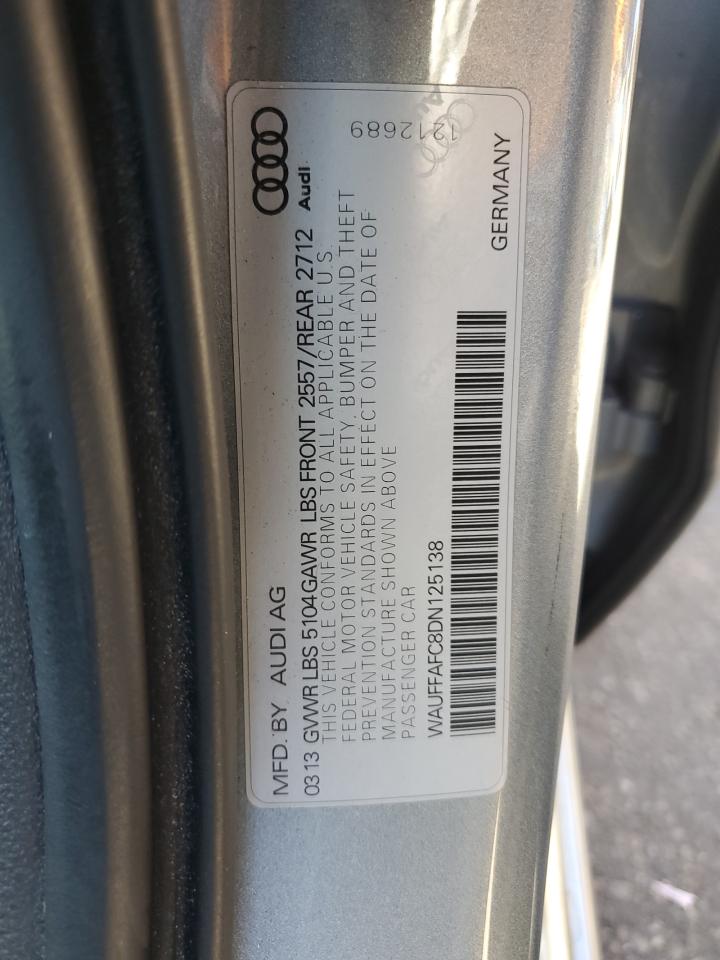 2013 Audi A6 Premium VIN: WAUFFAFC8DN125138 Lot: 87275885
