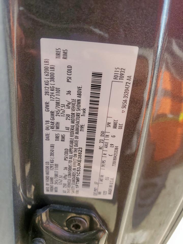 2018 Ford F150 VIN: 1FTMF1C53JKE38823 Lot: 86429195