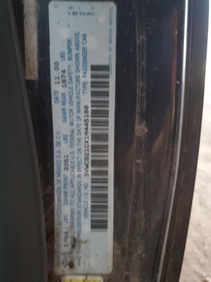 2001 Volkswagen New Beetle Gls VIN: 3VWCB21CX1M445188 Lot: 86191675