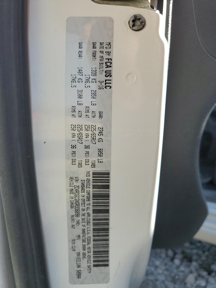 2016 Dodge Grand Caravan Sxt VIN: 2C4RDGCGXGR336090 Lot: 85269355