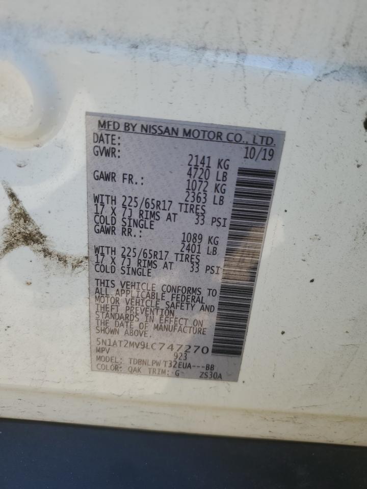 2020 Nissan Rogue S VIN: 5N1AT2MV9LC747270 Lot: 84929395