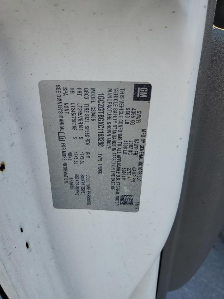 2012 Chevrolet Express G3500 VIN: 1GCZGTBGXC1183288 Lot: 82348815