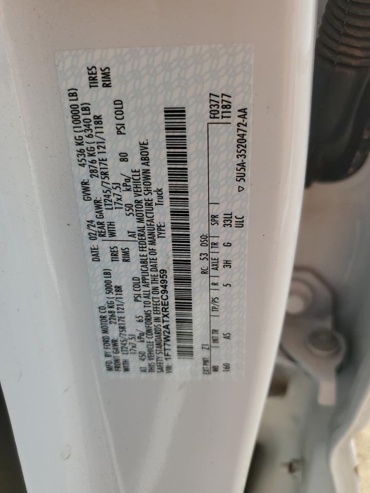 2024 Ford F250 Super Duty VIN: 1FT7W2ATXREC94959 Lot: 86997575