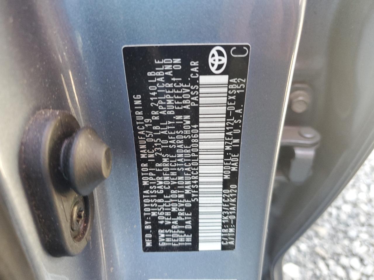 2020 Toyota Corolla Se VIN: 5YFS4RCE0LP008604 Lot: 84973045