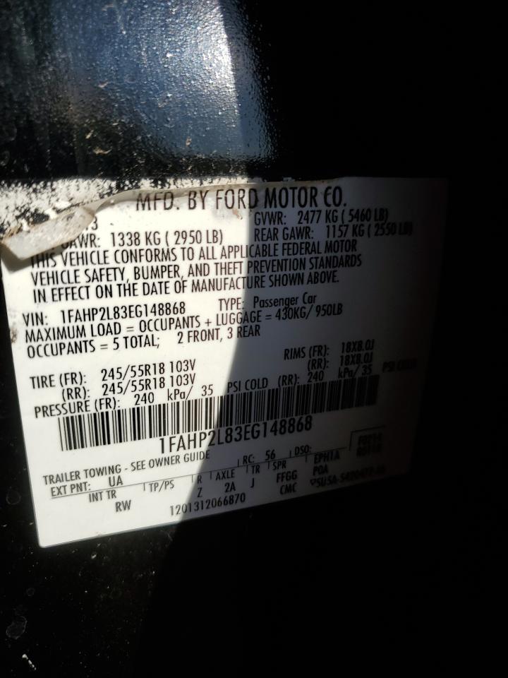 2014 Ford Taurus Police Interceptor VIN: 1FAHP2L83EG148868 Lot: 87431845