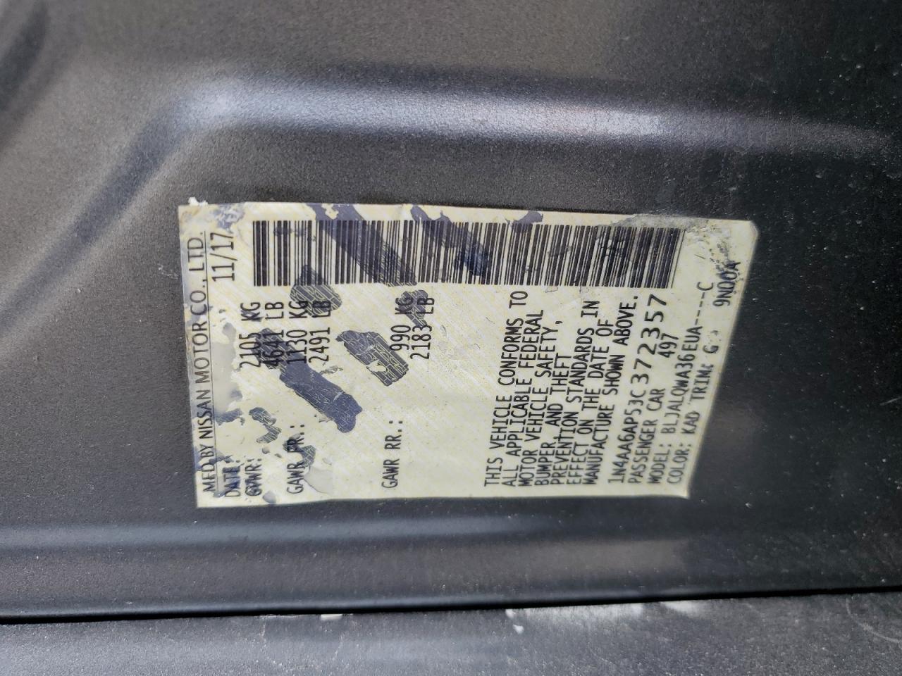 2018 Nissan Maxima 3.5S VIN: 1N4AA6AP5JC372357 Lot: 83977575