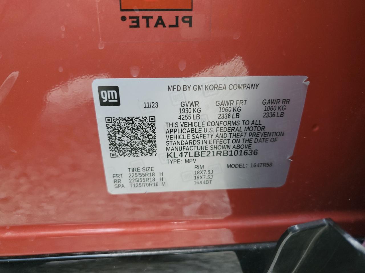 2024 Buick Envista Sport Touring VIN: KL47LBE21RB101636 Lot: 87283485