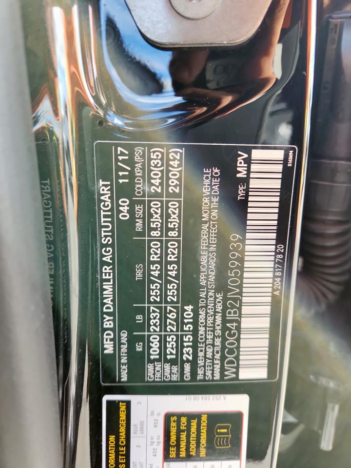 2018 Mercedes-Benz Glc 300 VIN: WDC0G4JB2JV059939 Lot: 90417715