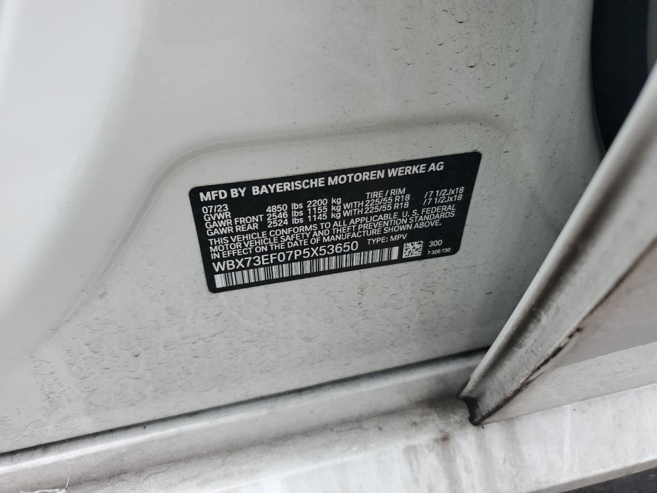 2023 BMW X1 xDrive28I VIN: WBX73EF07P5X53650 Lot: 85517865