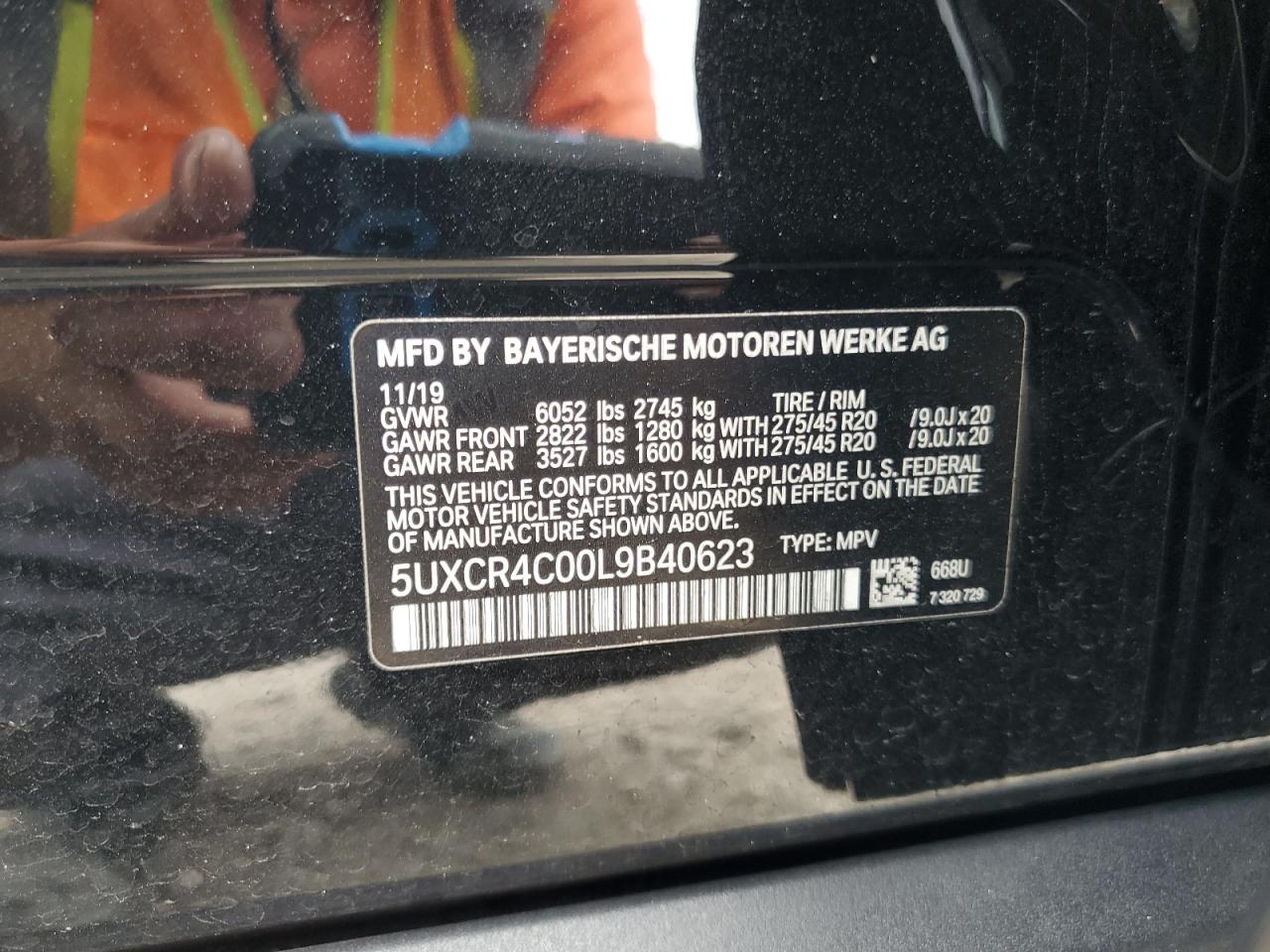 2020 BMW X5 Sdrive 40I VIN: 5UXCR4C00L9B40623 Lot: 86080035