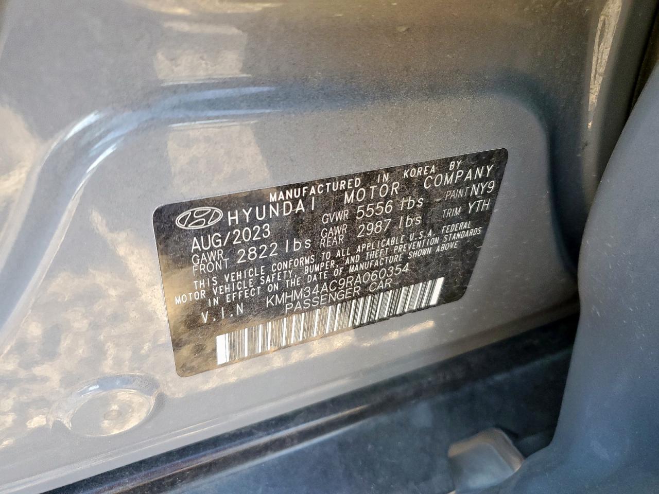 2024 Hyundai Ioniq 6 Sel VIN: KMHM34AC9RA060354 Lot: 85195095