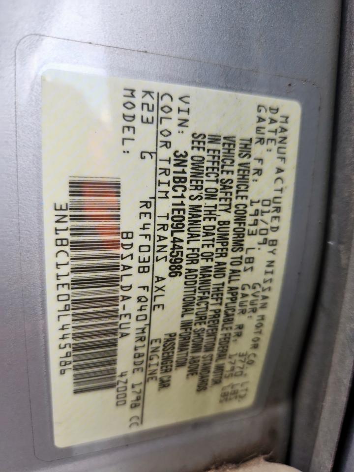 2009 Nissan Versa S VIN: 3N1BC11E09L445986 Lot: 85884035