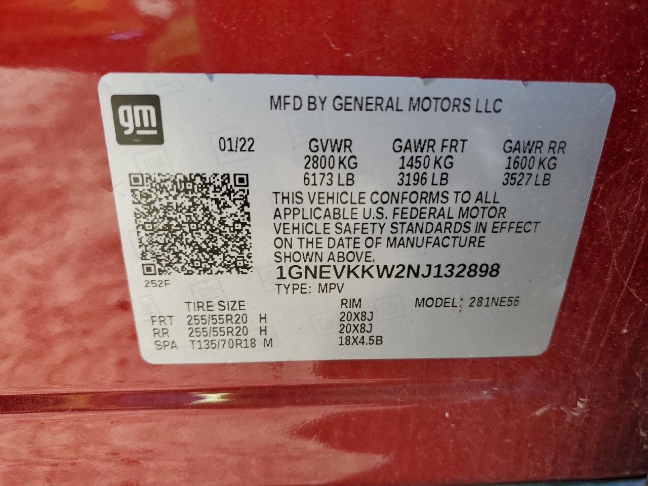 2022 Chevrolet Traverse Premier VIN: 1GNEVKKW2NJ132898 Lot: 89561575