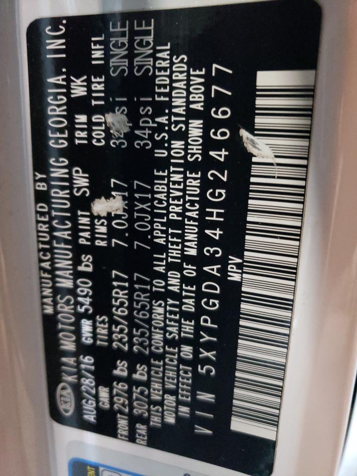 2017 Kia Sorento Lx VIN: 5XYPGDA34HG246677 Lot: 82369605