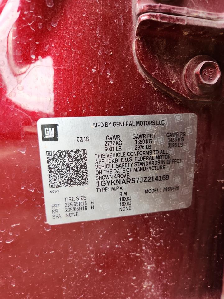 2018 Cadillac Xt5 VIN: 1GYKNARS7JZ214169 Lot: 84909065