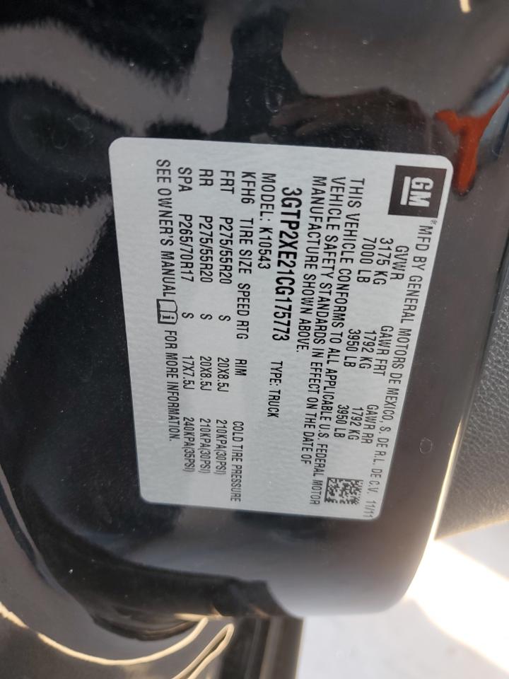 2012 GMC Sierra K1500 Denali VIN: 3GTP2XE21CG175773 Lot: 90427515