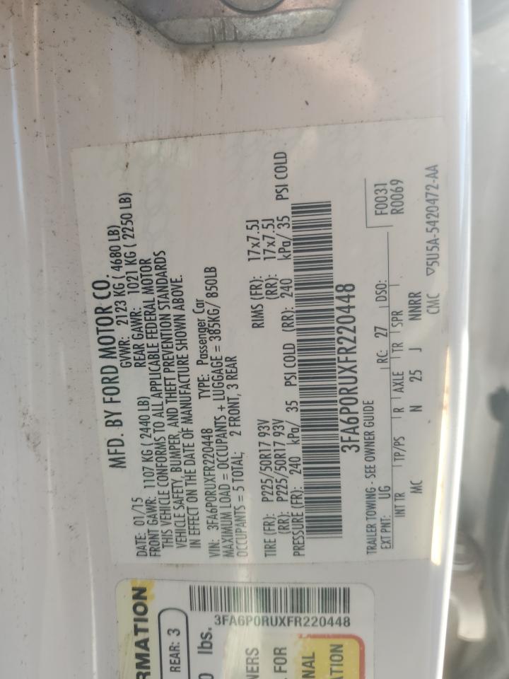 2015 Ford Fusion Titanium Hev VIN: 3FA6P0SUXFR220481 Lot: 82611635