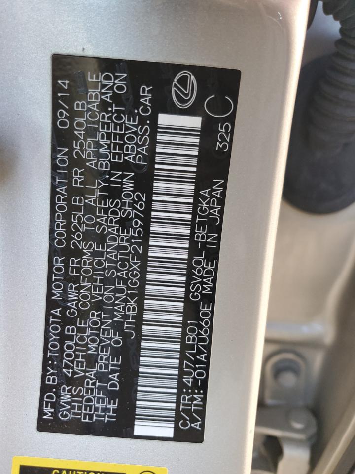 2015 Lexus Es 350 VIN: JTHBK1GGXF2159762 Lot: 90946615