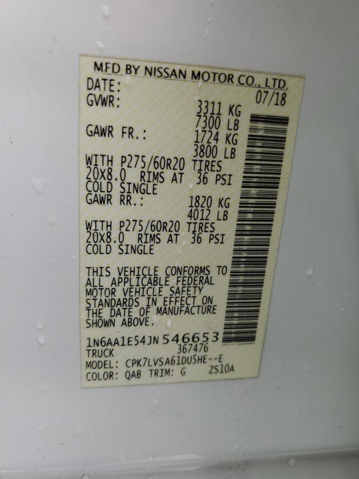 2018 Nissan Titan Sv VIN: 1N6AA1E54JN546653 Lot: 84766825