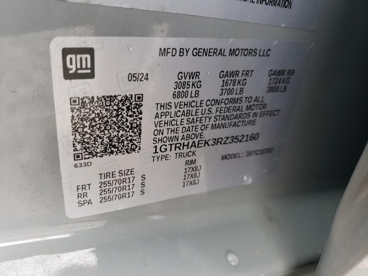 2024 GMC Sierra C1500 VIN: 1GTRHAEK3RZ352160 Lot: 90291425