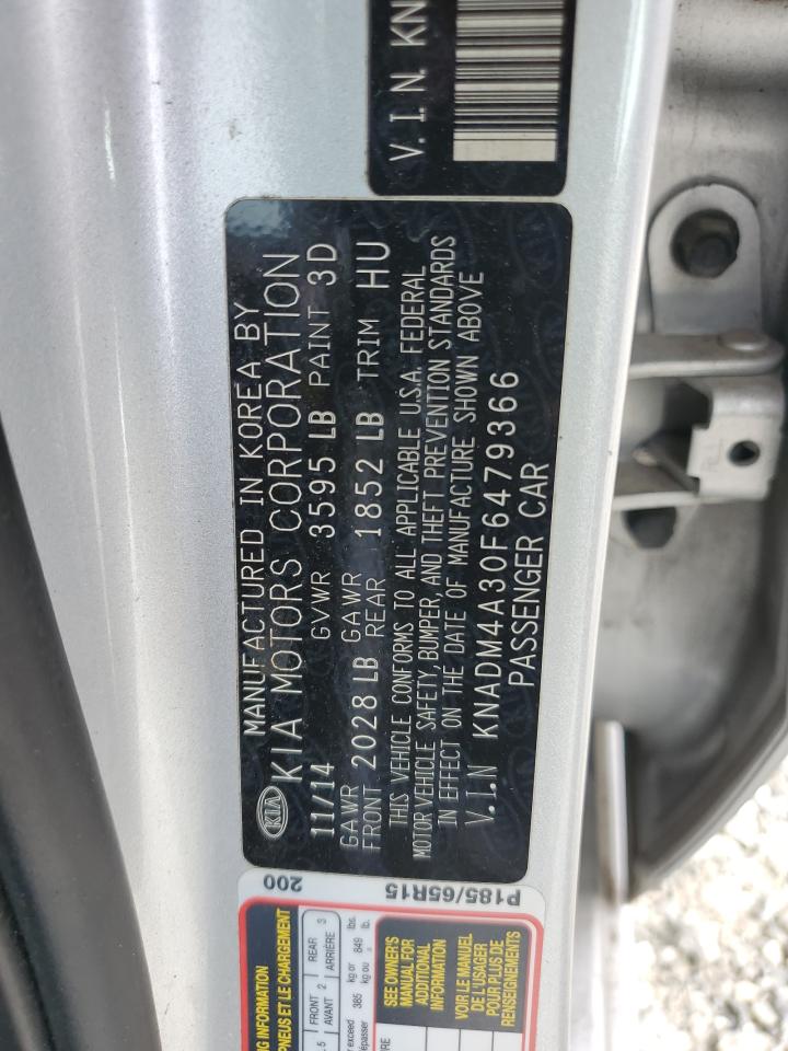 2015 Kia Rio Lx VIN: KNADM4A30F6479366 Lot: 81941185