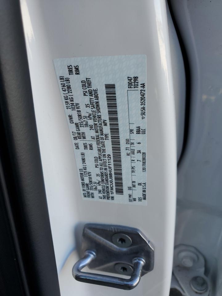 2017 Ford Escape Titanium VIN: 1FMCU0J98HUF11129 Lot: 82008565