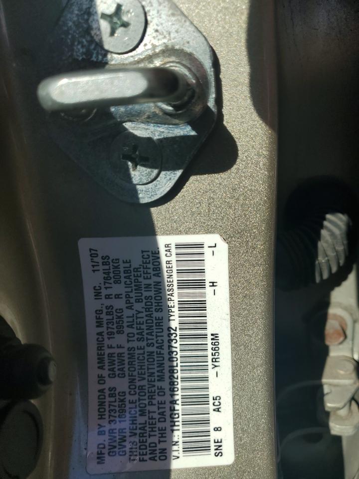 2008 Honda Civic Ex VIN: 1HGFA16828L037332 Lot: 84723175